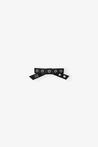 Black Eyelet Bow Barrette