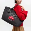 Black Medium Cherry Tote