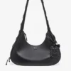 Black Medium Laces Hobo Bag