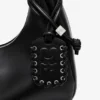 Black Medium Laces Hobo Bag