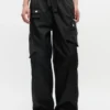 Black Nylon Elasticated Pants
