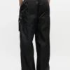 Black Nylon Elasticated Pants