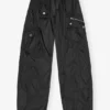 Black Nylon Elasticated Pants