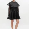 Black Organza Circle Collar Dress