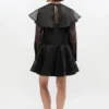 Black Organza Circle Collar Dress