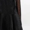 Black Organza Circle Collar Dress
