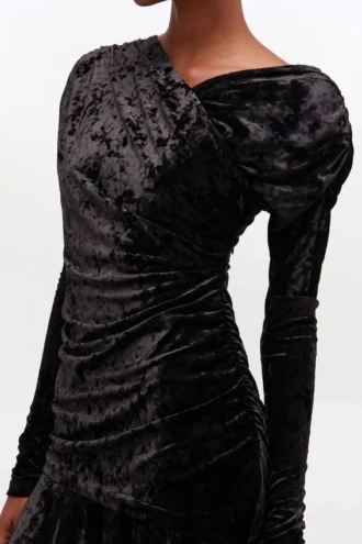 Black Ruched Mini Dress