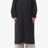 Black Tech Seersucker Oversized Shell Coat