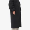 Black Tech Seersucker Oversized Shell Coat