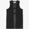 Black Tech Seersucker Oversized Shell Coat