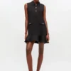 Black Twill Suiting Mini Dress
