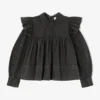 Black Washed Frill Blouse