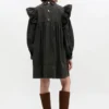 Black Washed Mini Shirt Dress