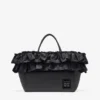 Black XXL Ruffle Tote