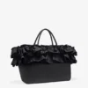 Black XXL Ruffle Tote