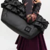 Black XXL Ruffle Tote