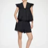 Blouse in Black Linen
