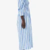 Blue Striped Cotton Smock Long Dress