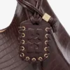 Brown Croco XXL Hobo Bag