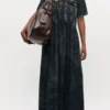 Brown Croco XXL Hobo Bag