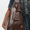 Brown Croco XXL Hobo Bag
