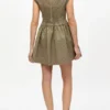 Brown Flock Suiting Corset Mini Dress