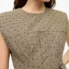 Brown Flock Suiting Corset Mini Dress