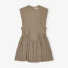 Brown Flock Suiting Corset Mini Dress