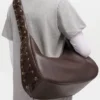 Brown Medium Laces Hobo Bag