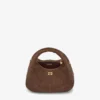 Brown Suede Mini Hobo Bag