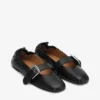 Buckle Strap Ballerinas in Black
