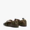 Buckle Strap Ballerinas in Dark-Olive