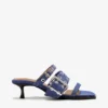 Buckle Strap Mule in Denim
