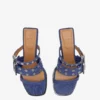 Buckle Strap Mule in Denim