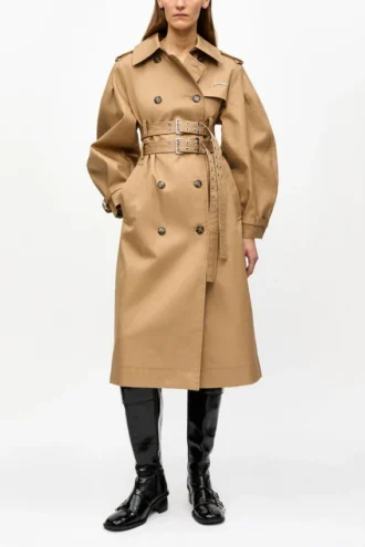 Camel Bonded Cotton Trench Coat