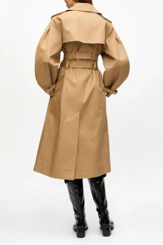 Camel Bonded Cotton Trench Coat