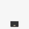 Card Holder in Grained Black with Gold