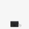 Card Holder With Flap in Grained Black