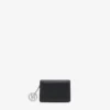 Card Holder With Flap in Grained Black