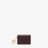 Card Holder With Flap in Grained Brown
