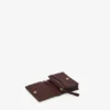 Card Holder With Flap in Grained Brown
