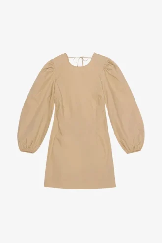 Cotton Poplin Open Back Mini Dress