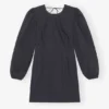 Cotton Poplin Open Back Mini Dress