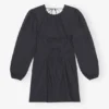 Cotton Poplin Open Back Mini Dress