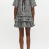Crinkled Check Mini Dress