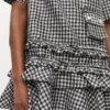 Crinkled Check Mini Dress