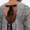 Crinkled Check Mini Dress