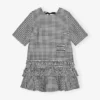Crinkled Check Mini Dress