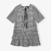 Crinkled Check Mini Dress