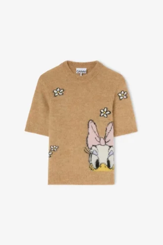 Daisy Duck Beige Short Sleeve Sweater
